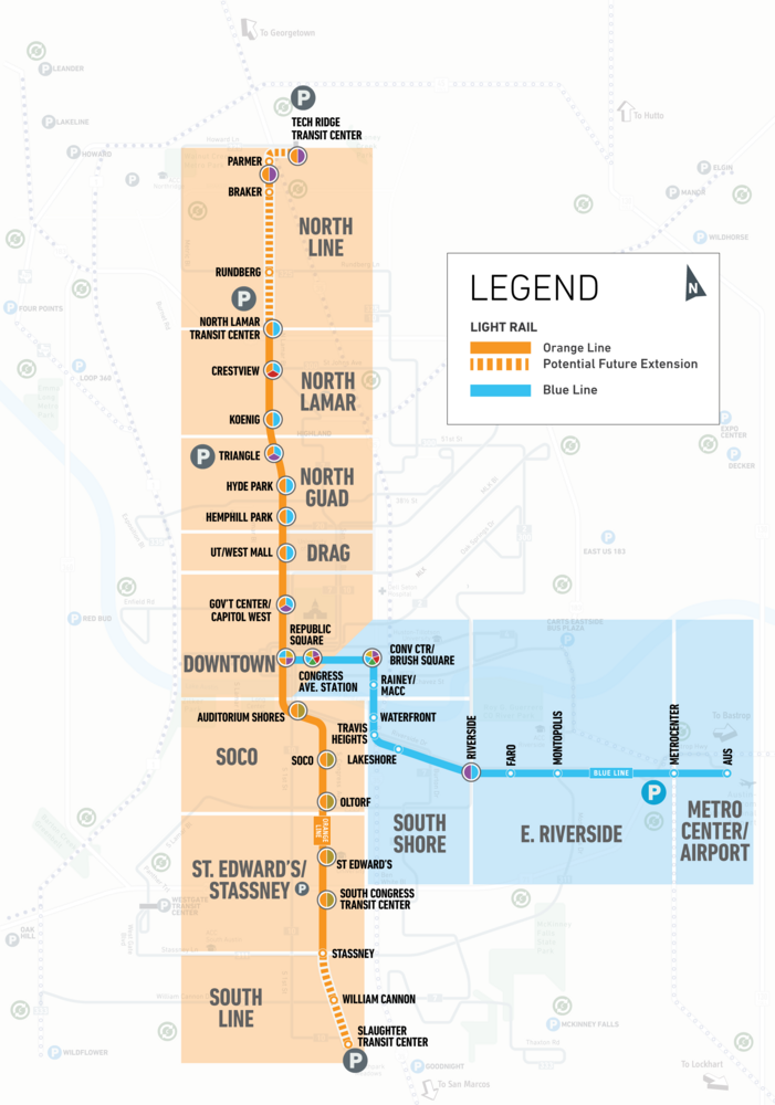 Project Connect system maps for Orange line and-Blue-line working groups